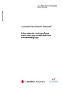 AS/NZS ISO/IEC 14750: 06/04/2003 Information technology – Open distributed processing – Interface definition language