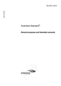 AS 3972: 10/22/2010 General purpose and blended cements AS 3972: 10/22/2010 General purpose and blended cements
