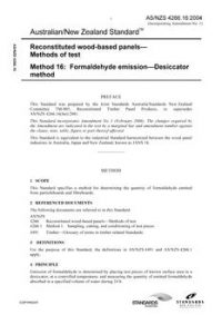 AS/NZS 4266.16: 03/26/2004 Reconstituted wood-based panels – Methods of test, Method 16: Formaldehyde emission – Desiccator method