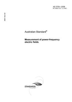 AS 3720: 02/05/2008 Measurement of power-frequency electric fields