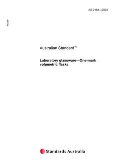 AS 2164: 01/01/2003 Laboratory glassware – One-mark volumetric flasks