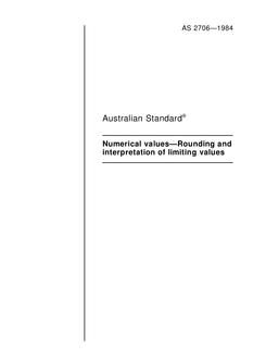 AS 2706: 12/31/1983 Numerical values – Rounding and interpretation of limiting values
