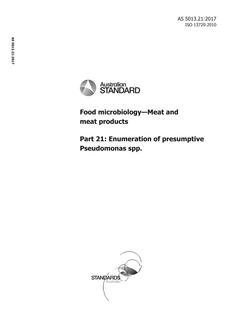 AS 5013.21: 09/19/2017 Food microbiology, Method 21: Meat and meat products – Enumeration of presumptive Pseudomonas spp.