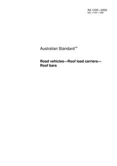 AS 1235: 01/01/2000 Road vehicles – Roof load carriers – Roof bars