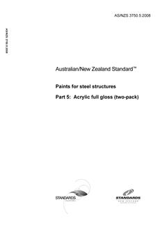 AS/NZS 3750.5: 05/19/2008 Paints for steel structures, Part 5: Acrylic full gloss (two-pack)