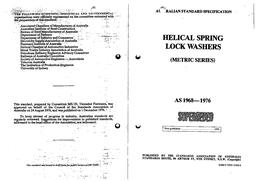 AS 1968: 11/30/1976 Helical spring lock washers (metric series) AS 1968: 11/30/1976 Helical spring lock washers (metric series)