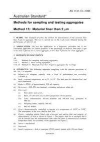 AS 1141.13: 01/01/1995 Methods for sampling and testing aggregates – Material finer than 2 micrometer