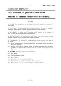 AS 4155.1: 01/01/1993 Test methods for general access floors, Method 1: Test for concavity and convexity