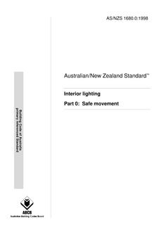 AS/NZS 1680.0: 11/05/1998 Interior lighting, Part 0: Safe movement