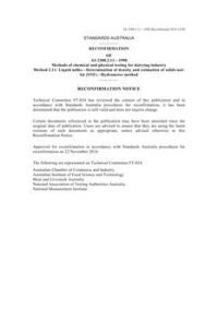 AS 2300.2.11: 09/16/1990 Methods of chemical and physical testing for the dairying industry, Method 2.11: Liquid milks – Determination of density and estimation of solids-not-fat (SNF) – Hydrometer method