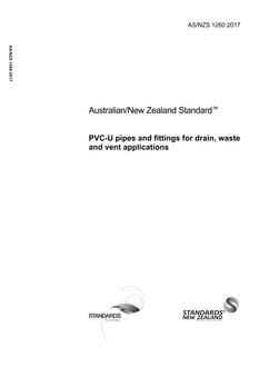 AS/NZS 1260: 05/09/2017 PVC-U pipes and fittings for drain, waste and vent applications