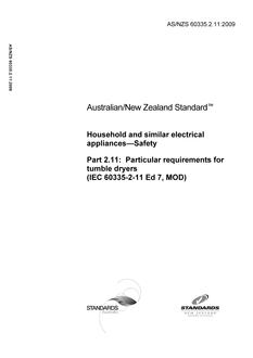 AS/NZS 60745.2.11: 05/29/2009 Hand-held motor-operated electric tools – Safety, Part 2.11: Particular requirements for reciprocating saws (jig and sabre saws)