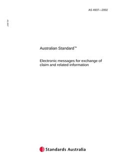 AS 4937: 01/01/2002 Electronic messages for exchange of claim and related information
