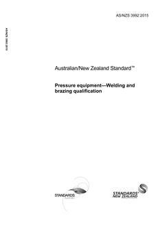 AS/NZS 3992: 08/31/2015 Pressure equipment – Welding and brazing qualification