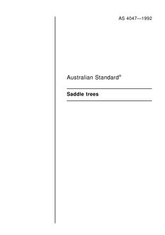AS 4047: 01/01/1992 Saddle trees