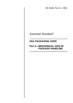 AS 2400.3: 12/31/1983 Packaging – Mechanical aids in package handling