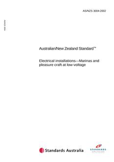 AS/NZS 3004: 05/30/2002 Electrical installations – Marinas and pleasure craft at low-voltage