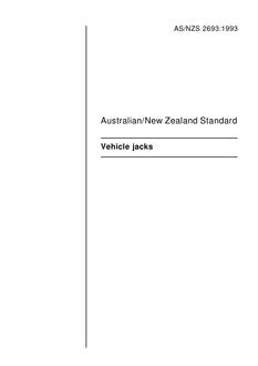 AS/NZS 2693: 08/16/1993 Vehicle jacks