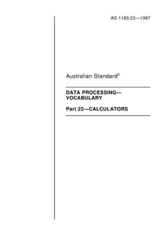 AS 1189.22: 12/31/1986 Data processing – Vocabulary – Calculators