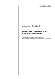 AS 1354: 12/31/1983 Wrenches – Combination – Ring and open-ended AS 1354: 12/31/1983 Wrenches – Combination – Ring and open-ended