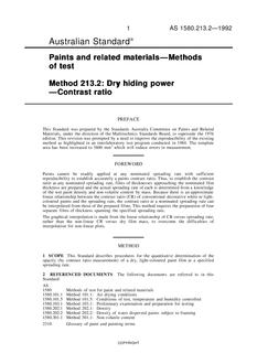 AS 1580.213.2: 02/10/1992 Paints and related materials – Methods of test, Method 213.2: Dry hiding power – Contrast ratio