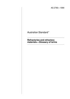 AS 2780: 01/01/1999 Refractories and refractory materials – Glossary of terms