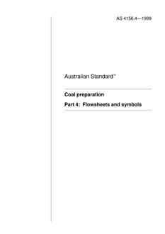 AS 4156.4: 01/05/1999 Coal preparation, Part 4: Flowsheets and symbols