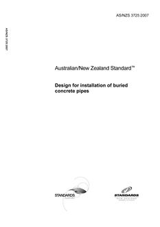AS/NZS 3725: 01/23/2007 Design for installation of buried concrete pipes