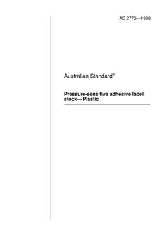 AS 2776: 01/01/1998 Pressure-sensitive adhesive label stock – Plastic