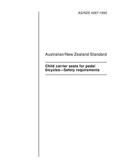 AS/NZS 4287: 06/05/1995 Child carrier seats for pedal bicycles – Safety requirements