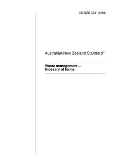 AS/NZS 3831: 09/05/1998 Waste management – Glossary of terms