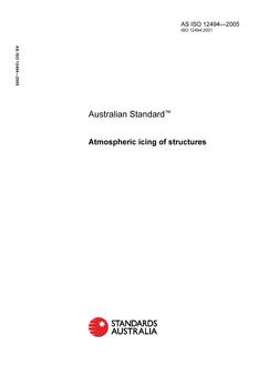 AS ISO 12494: 04/26/2005 Atmospheric icing of structures