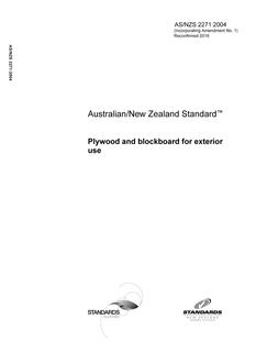 AS/NZS 2271: 03/24/2004 Plywood and blockboard for exterior use