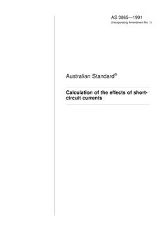 AS 3865: 06/10/1991 Calculation of the effects of short-circuit currents