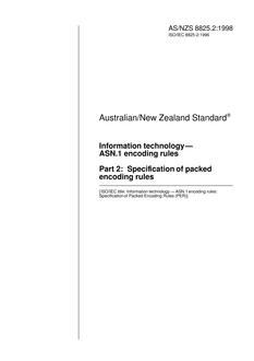 AS/NZS 8825.2: 02/05/1998 Information technology – ASN.1 encoding rules, Part 2: Specification of packed encoding rules