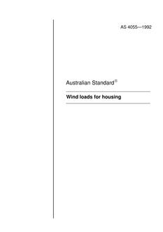 AS 4055: 01/01/1992 Wind loads for housing AS 4055: 01/01/1992 Wind loads for housing
