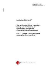 AS 2030.1: 01/01/1999 The verification, filling, inspection, testing and maintenance of cylinders for storage and transport of compressed gases – Cylinders for compressed gases other than acetylene
