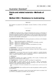 AS 1580.409.1: 01/01/1992 Paints and related materials – Methods of test, Method 409.1: Resistance to mudcracking