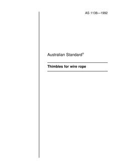 AS 1138: 01/01/1992 Thimbles for wire rope