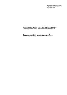 AS/NZS 14882: 12/05/1999 Programming languages – C ++