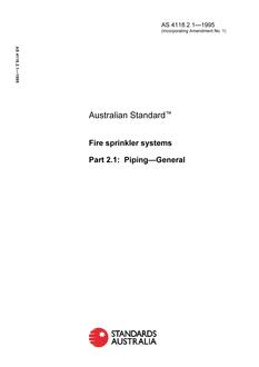 AS 4118.2.1: 04/05/1995 Fire sprinkler systems, Part 2.1: Piping – General