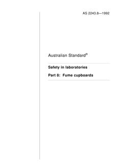 AS 2243.8: 01/01/1992 Safety in laboratories – Fume cupboards