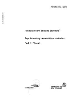 AS/NZS 3582.1: 02/12/2016 Supplementary cementitious materials, Part 1: Fly ash