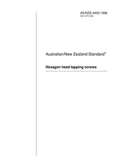 AS/NZS 4402: 06/05/1996 Hexagon head tapping screws AS/NZS 4402: 06/05/1996 Hexagon head tapping screws