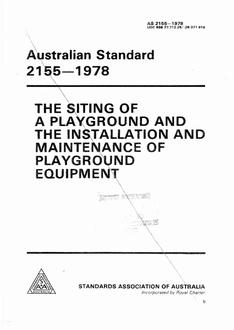 AS 2155: 12/31/1977 Code of practice for the siting of a playground and the installation and maintenance of playground equipment