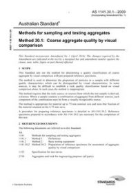 AS 1141.30.1: 02/18/2009 Methods for sampling and testing aggregates, Method 30.1: Coarse aggregate quality by visual comparison