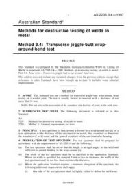 AS 2205.3.4: 01/01/1997 Methods for destructive testing of welds in metal – Transverse joggle-butt wrap-around bend test