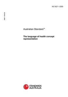 AS 5021: 06/02/2005 The language of health concept representation AS 5021: 06/02/2005 The language of health concept representation