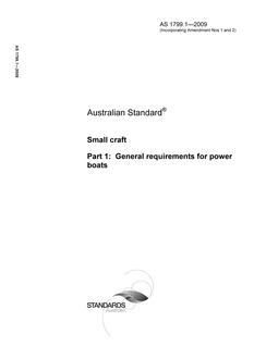 AS 1799.1: 10/23/2009 Small craft, Part 1: General requirements for power boats