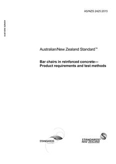 AS/NZS 2425: 06/29/2015 Bar chairs in reinforced concrete – Product requirements and test methods
